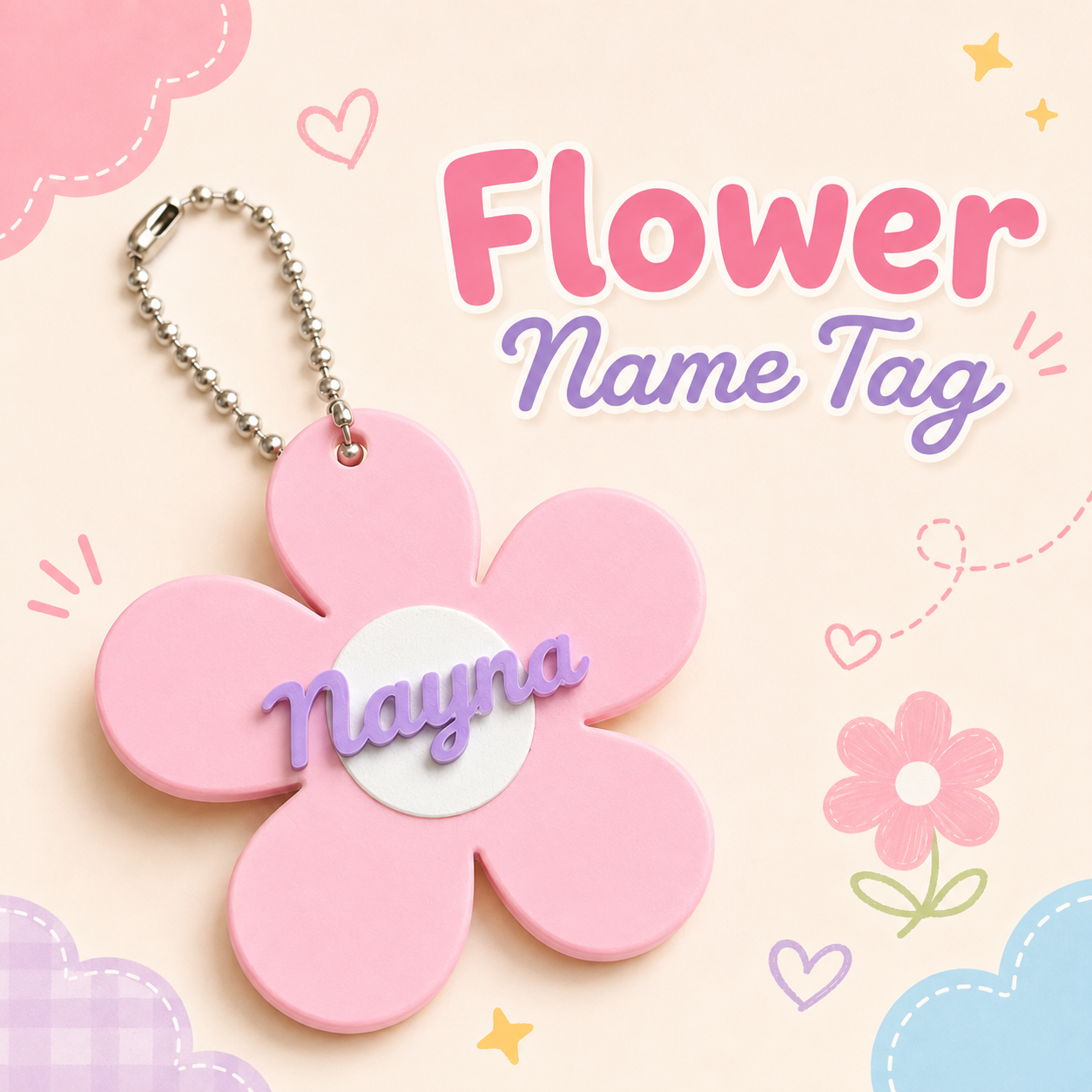 🌸 Flower Name Tag🌸